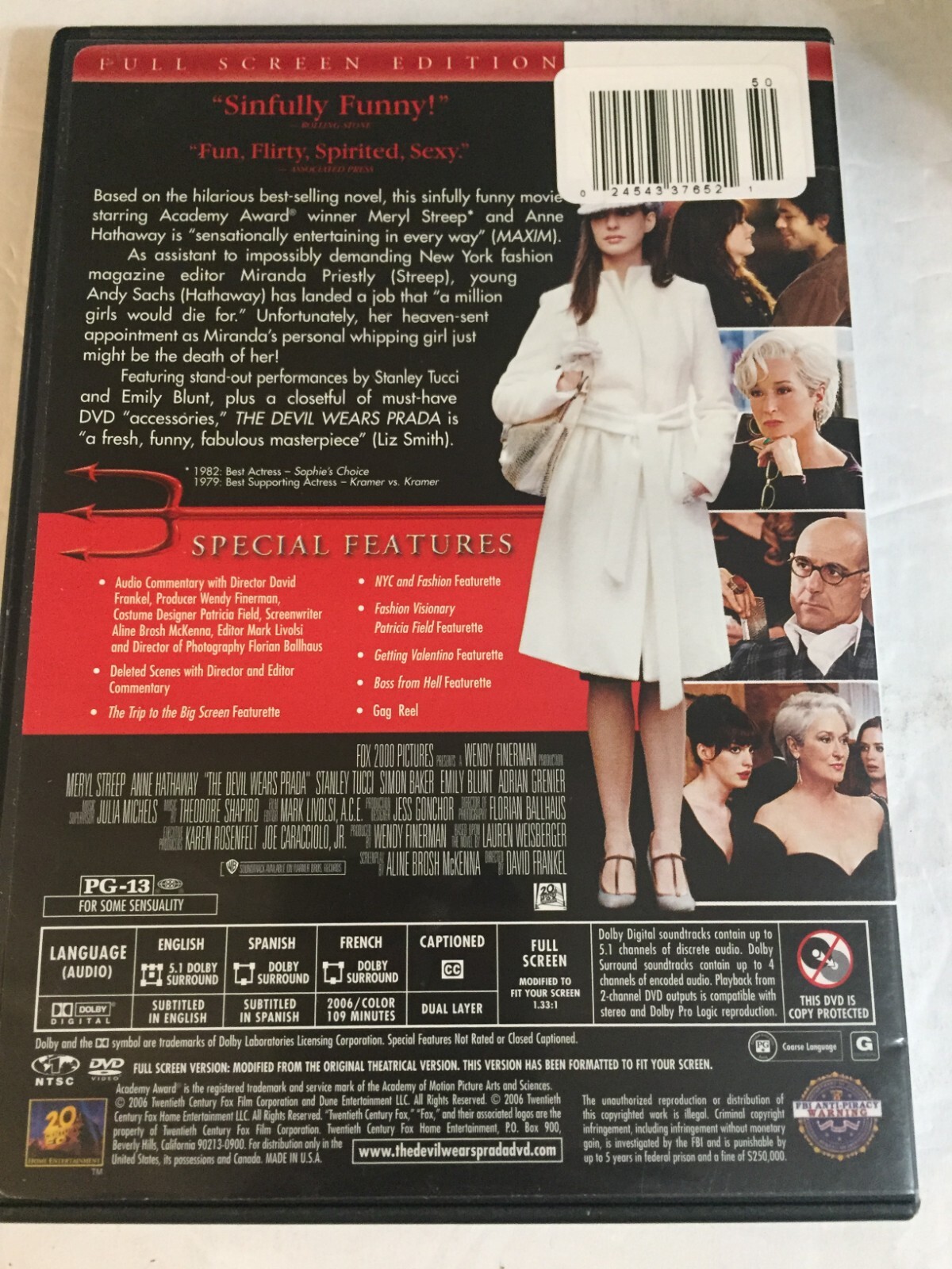 The Devil Wears Prada Full Screen Edition DVD Ships Same Day With Tracking thumbnail 2