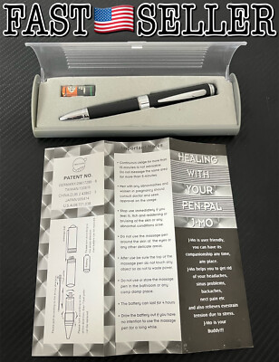 2in1 Electronic Vibration Massage Metal Ballpoint Pen, Black - NEW! **READ**