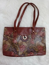 Gitano Shoulder Purse Hand Bag Floral Vinyl 80s VTG Clean Medium Inner pocket