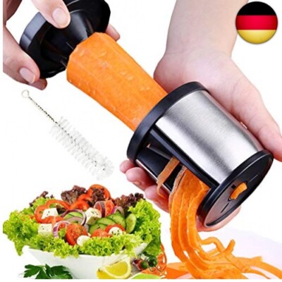 XREXS Gemüsenudeln Spiralschneider Edelstahl Spiralschneider Hand mit Bürste, G