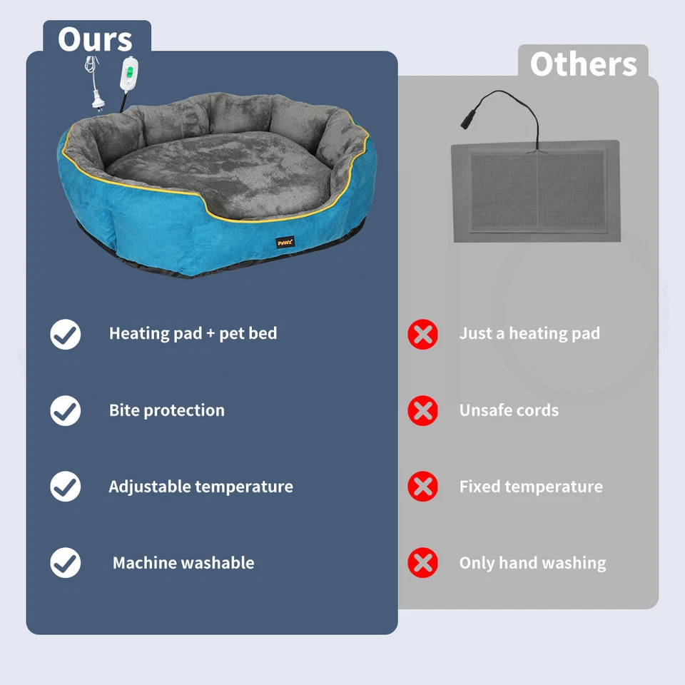 Pawz Electric Pet Heater Bed Heated Mat Cat Dog Heat Blanket Thermal Protection - image 3 of 4
