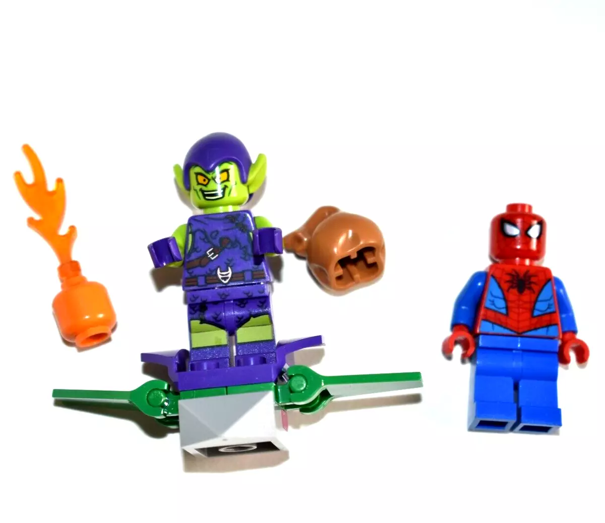 LEGO Spiderman & Green Goblin Minifigure Lot 76133 w/ Accessories