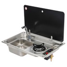 RV SINK & HOB SINGLE BURNER CARAVAN CAMPER CONVERSION KIT W/ COLD & HOT TAP