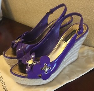 purple floral sandals