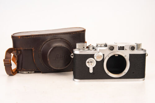 Boîtier d'appareil photo télémètre à film Leica IIIf 35 mm avec étui minuterie SN 523928 1950-51 - Photo 1 sur 9