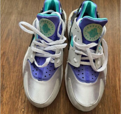 Nike Air Huarache Running Trainers 634835-008 Grey/Teal/Purple US