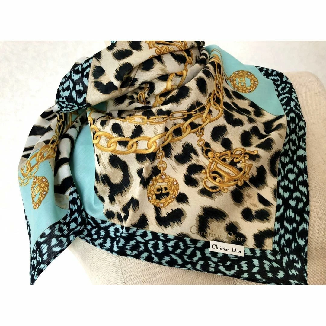 Christian Dior Authentique Foulard Unisexe Femme Soie Classique Luxe Multicolore #20