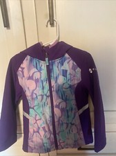 Free Country Girls Size 5/6 Softshell Jacket Purple Fleece Lined Hooded Full Zip