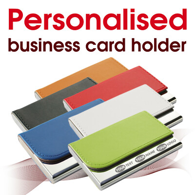 Personalised Business Card Holder Laser Engraved Name Text Logo Ebay