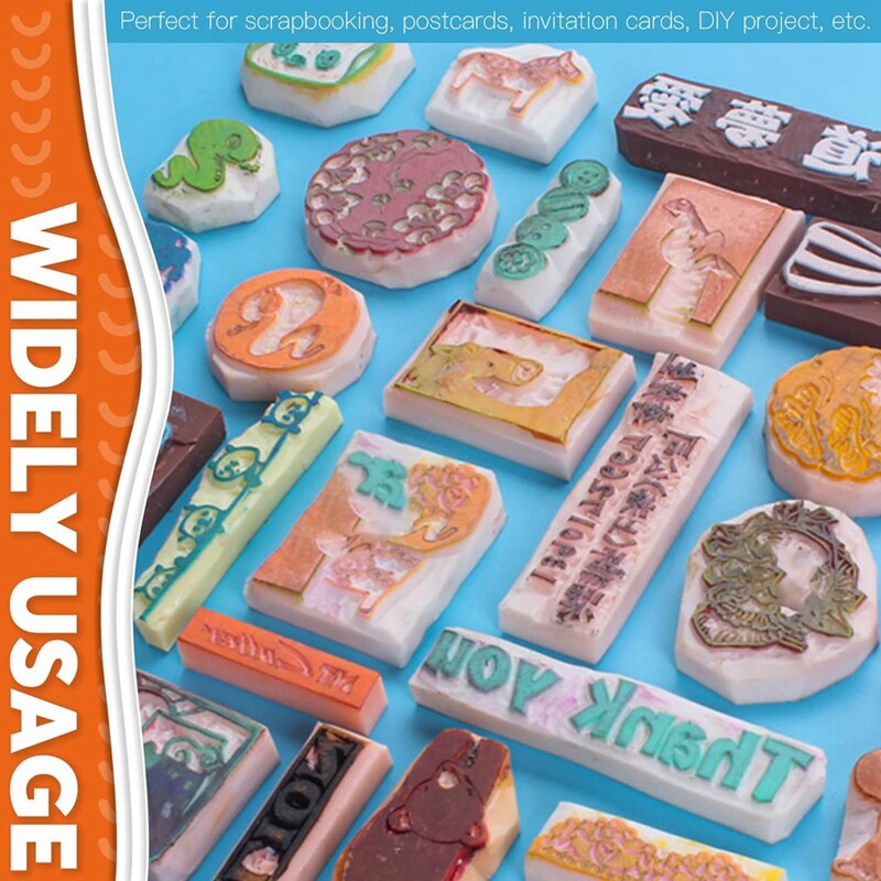 12Pcs Rubber Stamp Making Kit with Stamp , Rubber Brayer Roller,Rubber