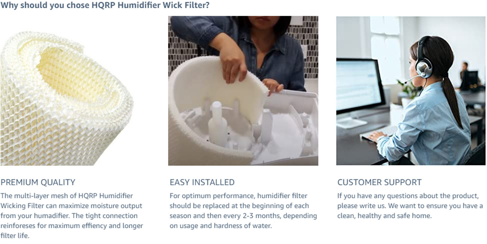 2-Pack HQRP Humidifier Wick Filter for Kenmore EF1 14410 15421 29979 29980 29981