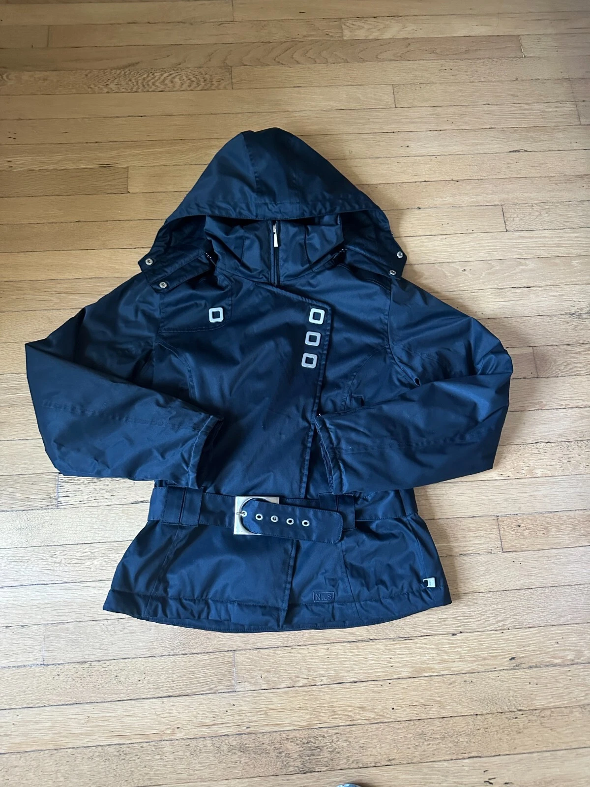 NILS Waterproof Black Insulated Ski Jacket with Removable Hood Women’s Size 10