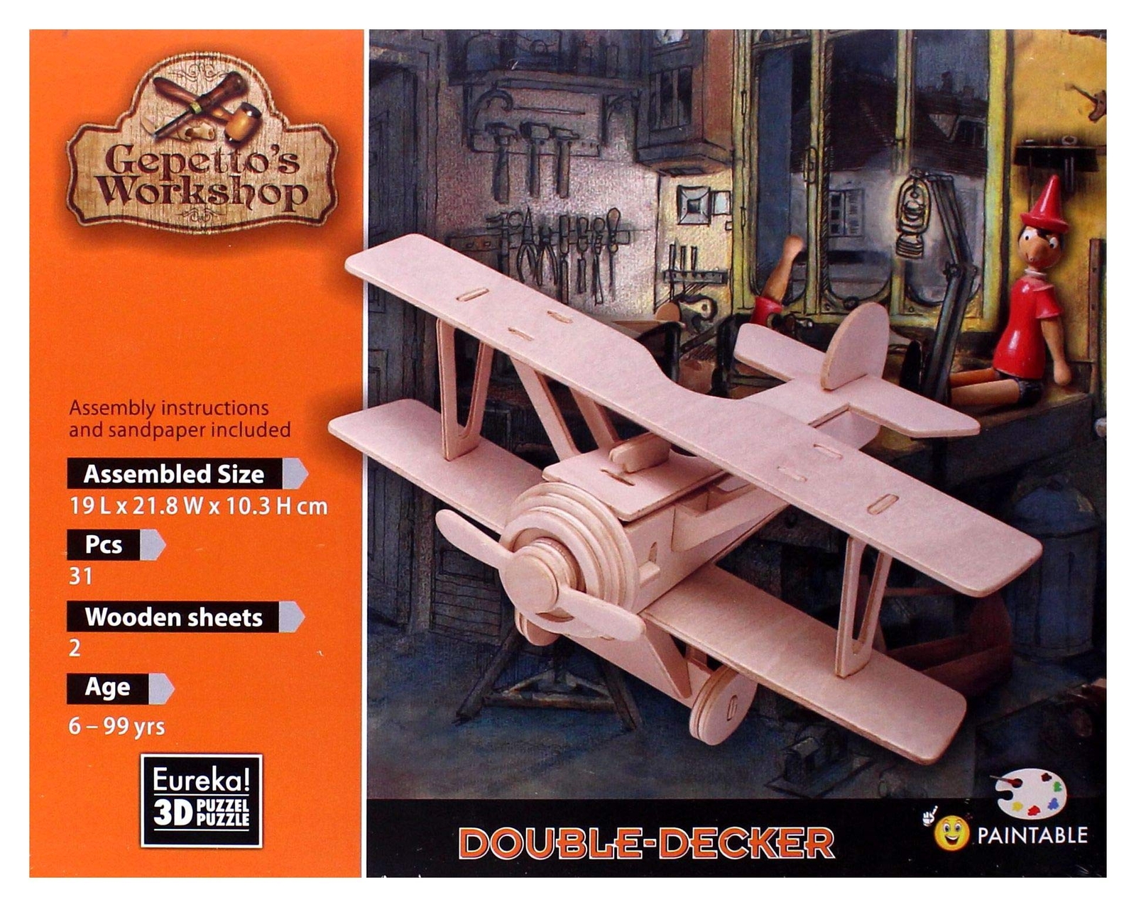 Эврика-Мастерская по изготовлению Джепетто 52473158 3D-головоломка Самолет Хаутен