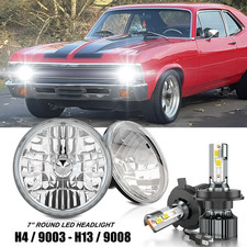 Fit Chevrolet Nova 1969 1970 1971 1972-1979 Pair 7 Inch Led Headlight Hilo Beam