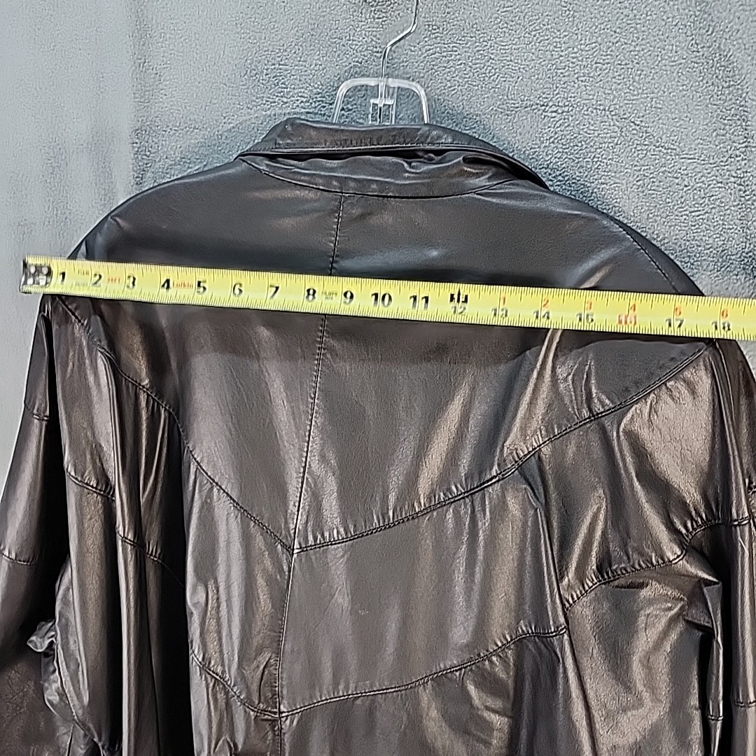 80s Tibor Black Patchwork Leather Motorcycle Jack… - image 9