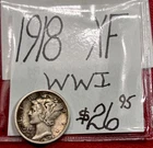 1918 Mercury Silver Dime (XF) Extra Fine Condition! (WWI Era Coin) ENN Coin