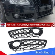 Front Bumper Fog Light Grille Cover For Audi A5 Coupe/Cabriolet 2008-2011 Black