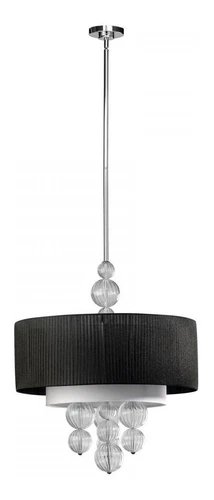 Clear and Black Kravet 4 Light Full Size Pendant - Picture 1 of 1