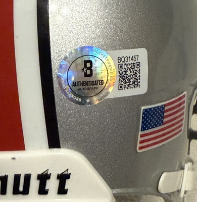 JEREMIAH SMITH HAND SIGNED OHIO STATE BUCKEYES MINI HELMET W