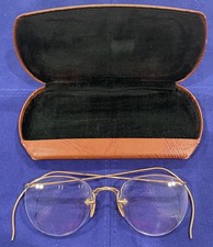 VTG AO/American Optical SEMI-RIMLESS Eyeglasses Cable Temples 1/10 12K GF w/Case