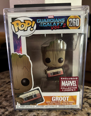 FUNKO POP BABY GROOT MARVEL CASSETTE TAPE CHASE GUARDIANS OF THE GALAXY 2 # 260 