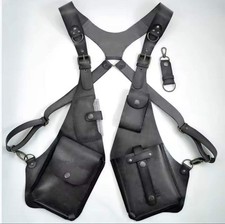 Leather Chest Harness Bag Tactical Crossbody Holster Vest Unisex 
