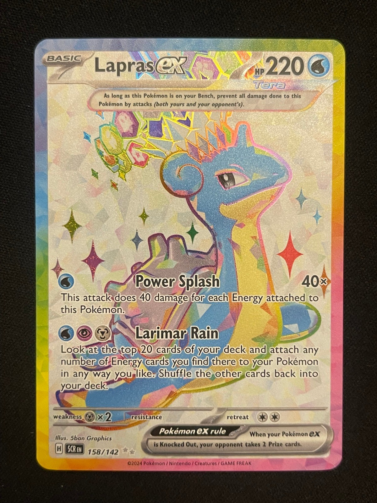 Pokemon Lapras ex Ultra Rare SV07: Stellar Crown 158/142 NM