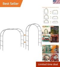 Adjustable Black Metal Wedding Arch - Beautiful Garden Trellis for Events
