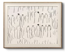 Minimalist Abstract Line Art Framed Wall Art 12x16 Modern Sketch Canvas Print