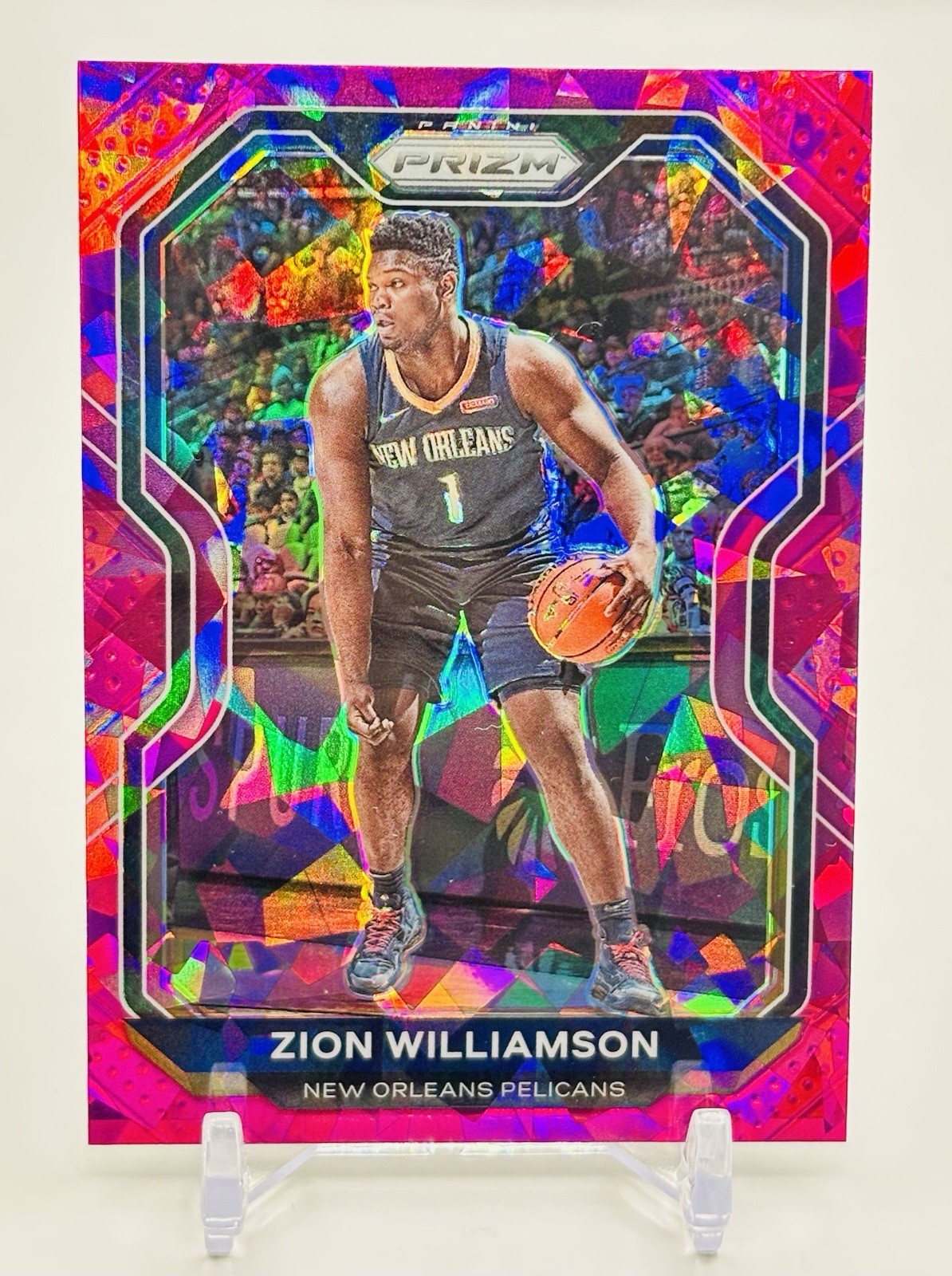 2020-21 NBA Prizm - Red Cracked Ice #185 Zion Williamson
