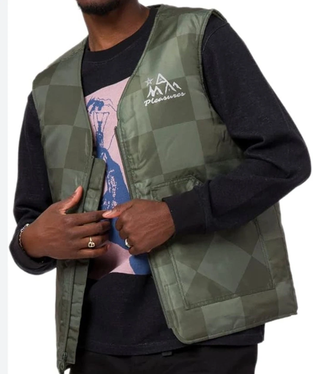 Huf X Pleasures Midland Vest Olive Reflective Print Camping Outdoors M
Opens in a new window or tab