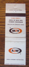A & W ROOT BEER & RESTAURANT MATCHBOOK COVER: 2000 LOCATIONS MATCHCOVER -M21