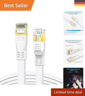 Ultra schnelles CAT 8 LAN Kabel 3m mit Vergoldetem RJ45 - Für Gaming & Streaming
