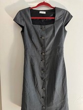Calvin Klein button-front cap sleeve sheath dress size 4 greyish