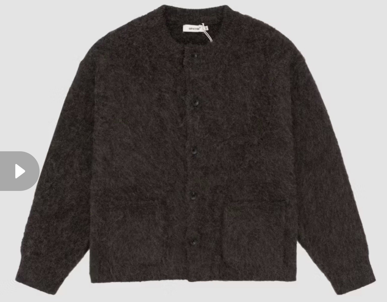 Cárdigan coreano de chocolate mohair para hombre