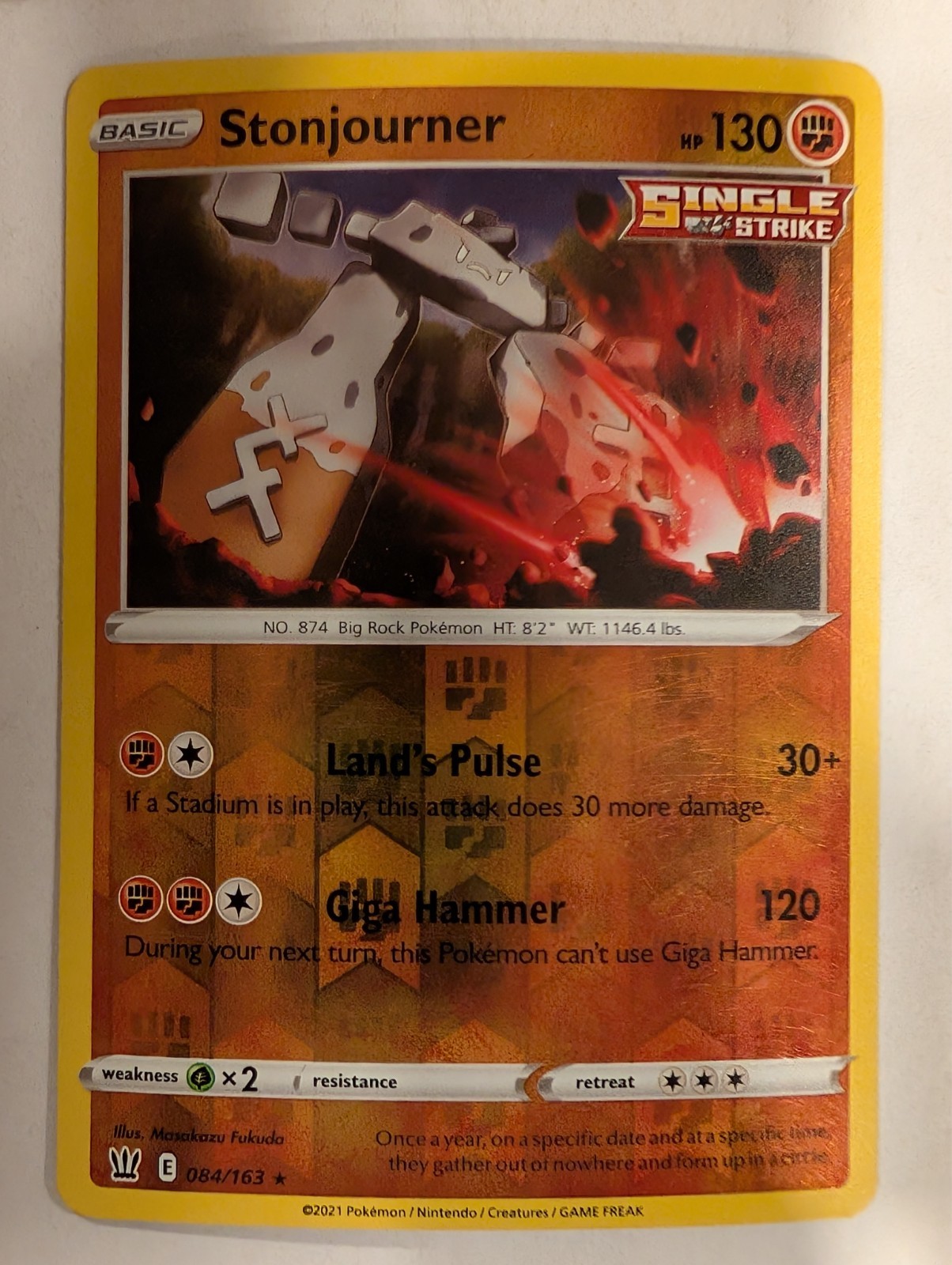 Stonjourner 084/163 Battle Styles Reverse Pokemon Holo Foil Nice!