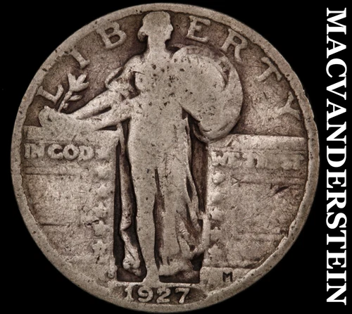 1927-S Standing Liberty Quarter- Silver Semi Key Better Date No Reserve #i7841