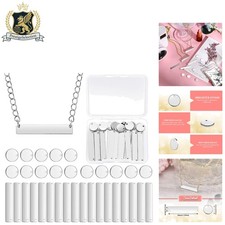 30 Pcs Customizable Metal Stamping Blanks - Rectangle  Round Tags for Jewelry