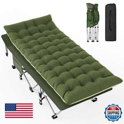 Slendor Folding Camping Cot for Adults, Heavy Duty 1200D Oxford, 3.5'' Mattress