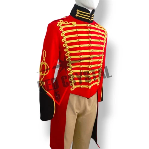 BURBERRY Cappotto nuovo inglese rosso lana Hussar oro intrecciato solo prezzo giacca