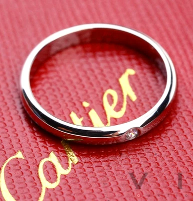 CARTIER 1895 TRAURING 950 PLATIN & DIAMANT EHERING WEDDING BAND RING DIAMOND °51 - Bild 1 von 4