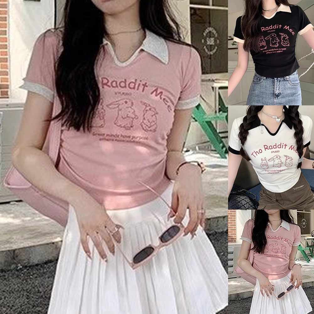 ALTRA T shirt donna semplice ed elegante con collo a polo ideale per ogni occasione