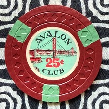 Avalon Club 25c $0.25 Emeryville, California Gaming Poker Casino Chip V715