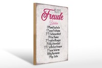 Holzschild Spruch 30X40Cm Rezept Freude Zutaten Schild