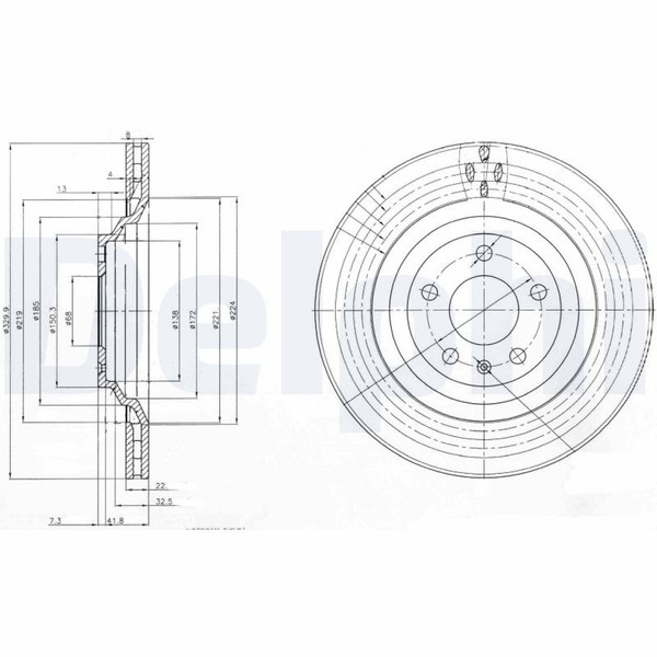 2X Bremsscheibe Delphi BG3991 FüR Audi A6 4B5 2EE 1KW 4F5 C5 C6 4F2 Avant 4B6 C7-image