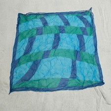Vintage vera neumann green and blue square silk scarf