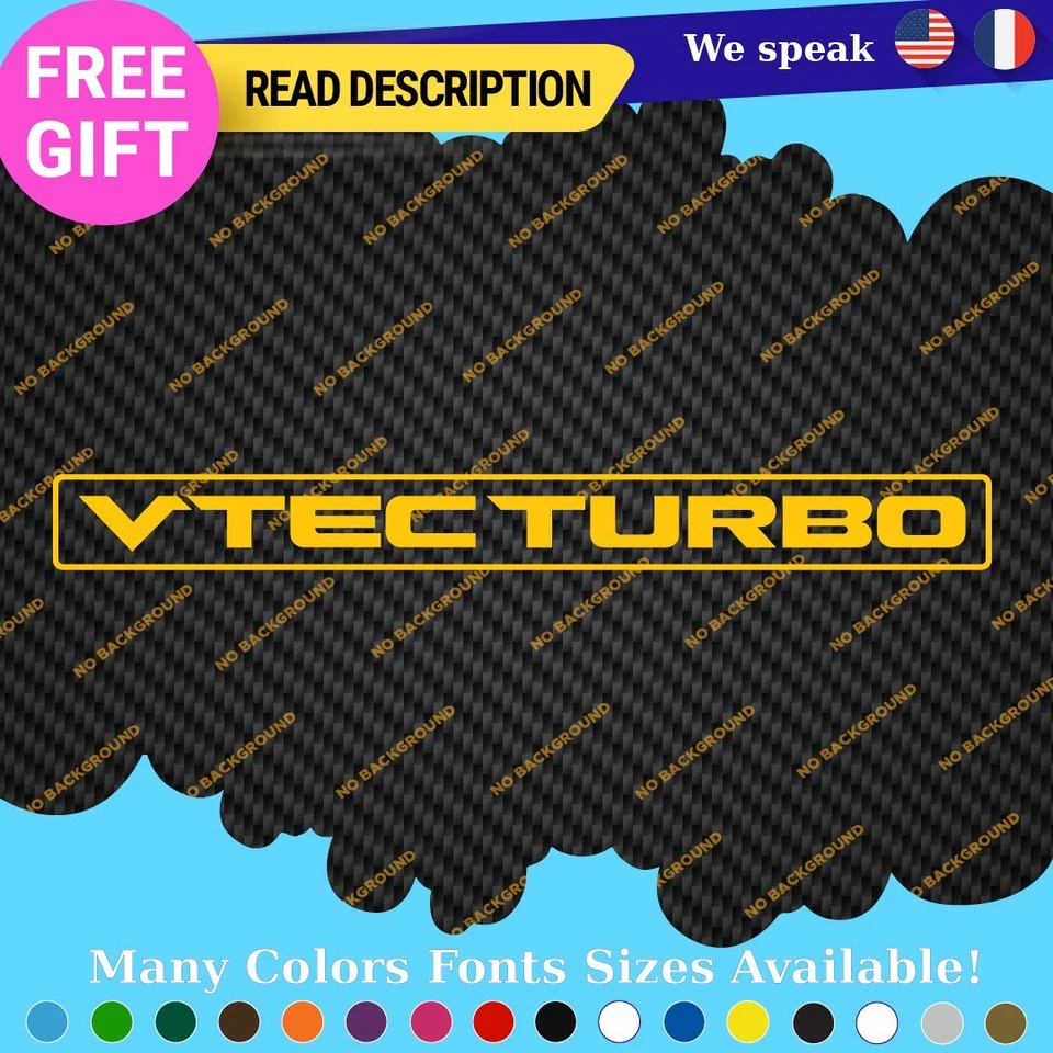VTEC Turbo DOHC Honda Civic Accord JDM Drift Tuning RSX Type VINYL DECAL STICKER Foto 2 de 4