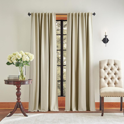 Champagne Spellbound Blackout Curtain Panels, 95'' Rod Pocket/Back Tab Pair