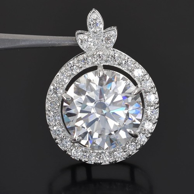 #ad Stunning 11 Ct Certified Treated White Diamond Solitaire Pendant Great Luster $153.00