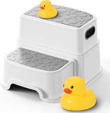 Toddler Step Stool for Potty Training, Bathroom Sink  Toilet - 2 Step Kids Poop